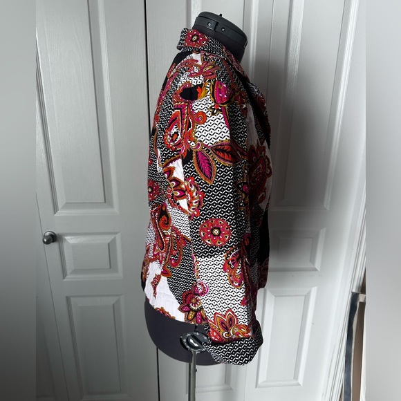 Chico’s quilted cotton blazer fully lined . - Picture 3 of 11